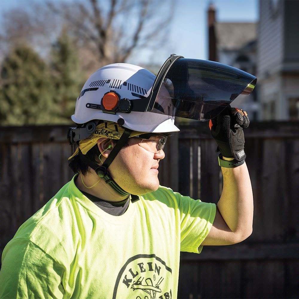 Klein 60473 Face Shield, Safety Helmet and Cap-Style Hard Hat, Gray Tint - 9