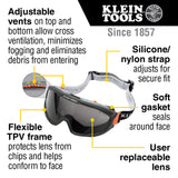 Klein 60480 Safety Goggles, Gray Lens - 2