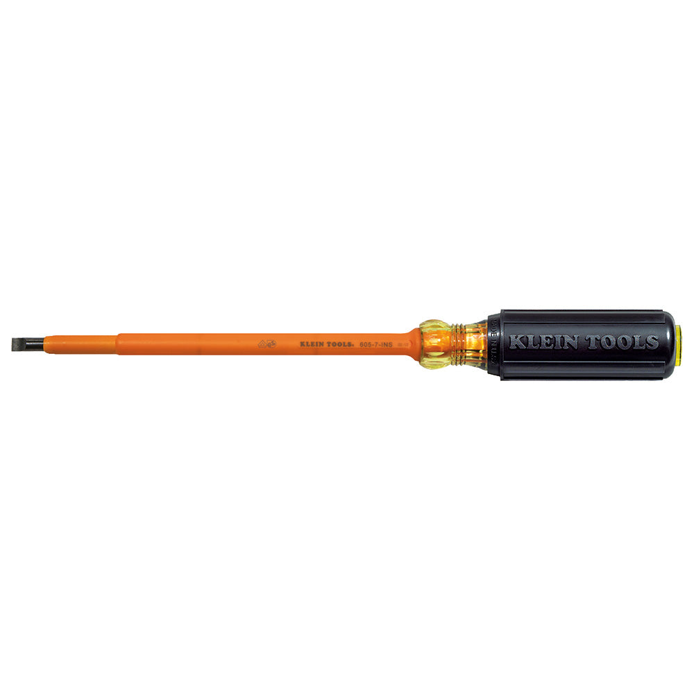 Klein Tools 605-7-INS Insulated 1/4" Cabinet Tip Screwdriver, 7"