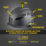 Klein 60516 Safety Helmet, Premium KARBN Pattern, Class C, Vented - 8