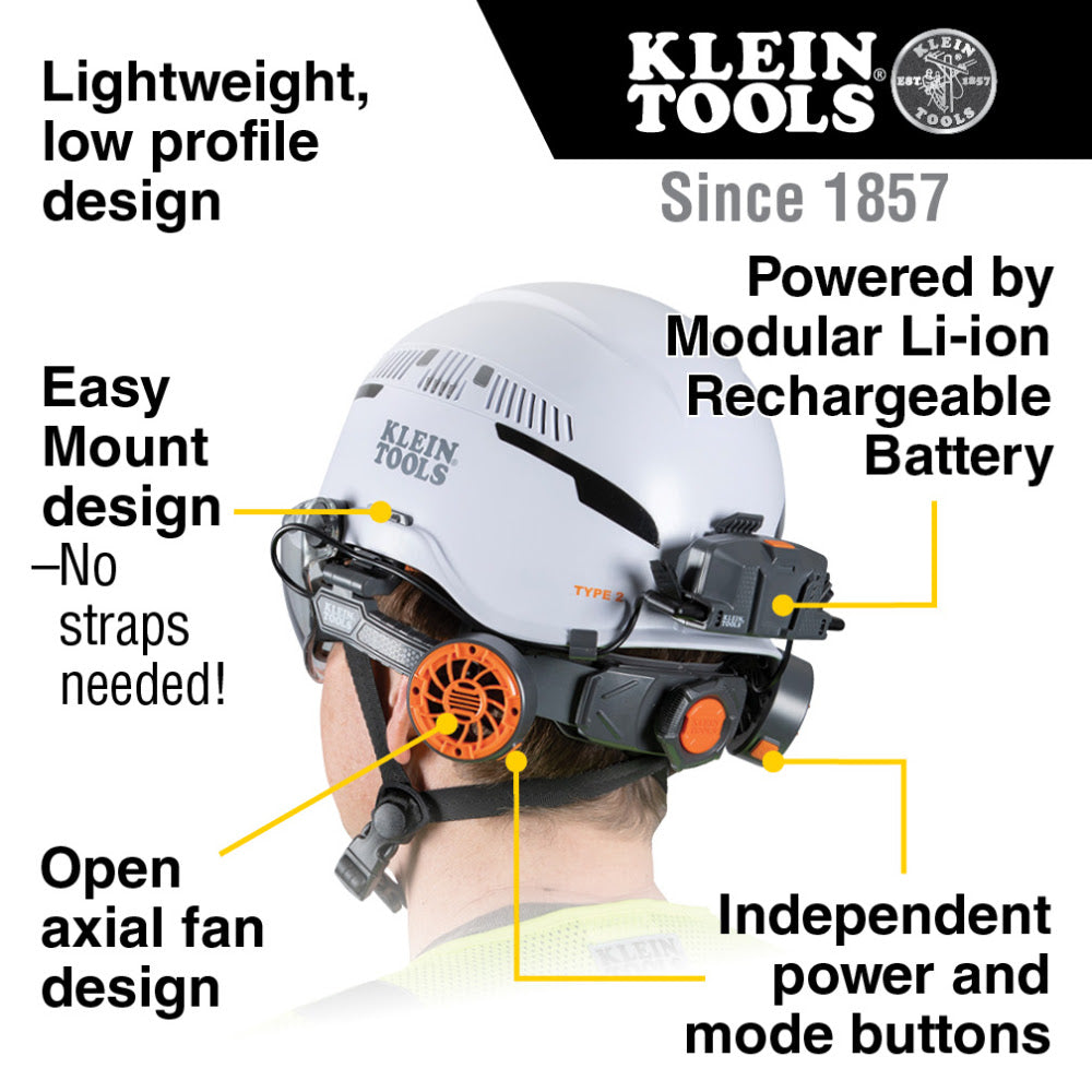 Klein 60523 Lightweight Cooling Fan for Hard Hats - 2