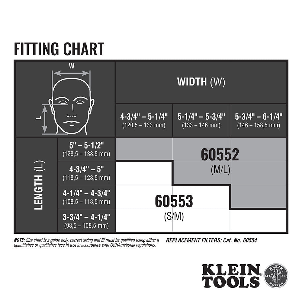 Klein 60553 P100 Half-Mask Respirator, S/M - 3