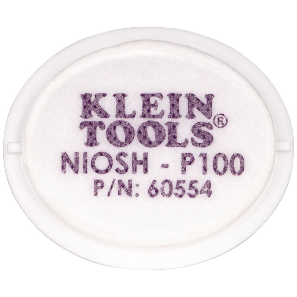 Klein 60554 P100 Half-Mask Respirator Replacement Filters, 2-Pack - 2