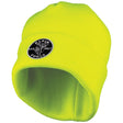 Klein 60568 Heavy Knit Hat, High-Visibility Yellow, Patch Logo