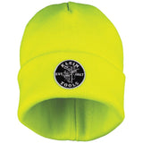 Klein 60568 Heavy Knit Hat, High-Visibility Yellow, Patch Logo - 2