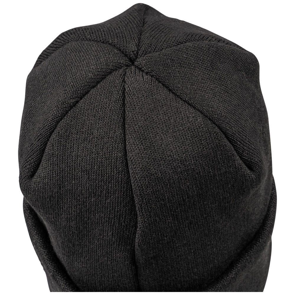 Klein 60569 Heavy Knit Hat, Black, Leather Logo - 3