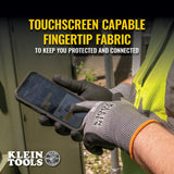 Klein 60589 Knit Dipped Gloves, Cut Level A4, Touchscreen, Large, 2-Pair - 3