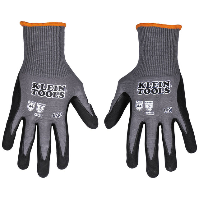 Klein 60590 Knit Dipped Gloves, Cut Level A4, Touchscreen, X-Large, 2-Pair