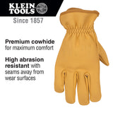 Klein 60604 Cowhide Leather Gloves, Large - 2