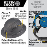 Klein 60626 Hard Hat, Premium KARBN Pattern, Vented Full Brim, Class C - 2
