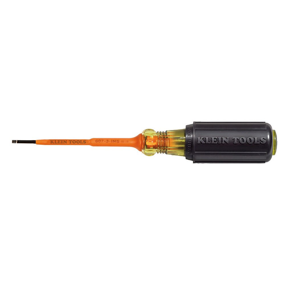 Klein Tools 607-3-INS Insulated Screwdriver, 3/32" Cabinet, 3"