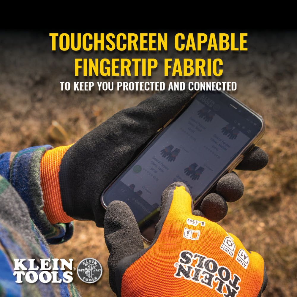 Klein 60835 Winter Knit Dipped Gloves, Cut Level A1, Touchscreen, Medium - 3