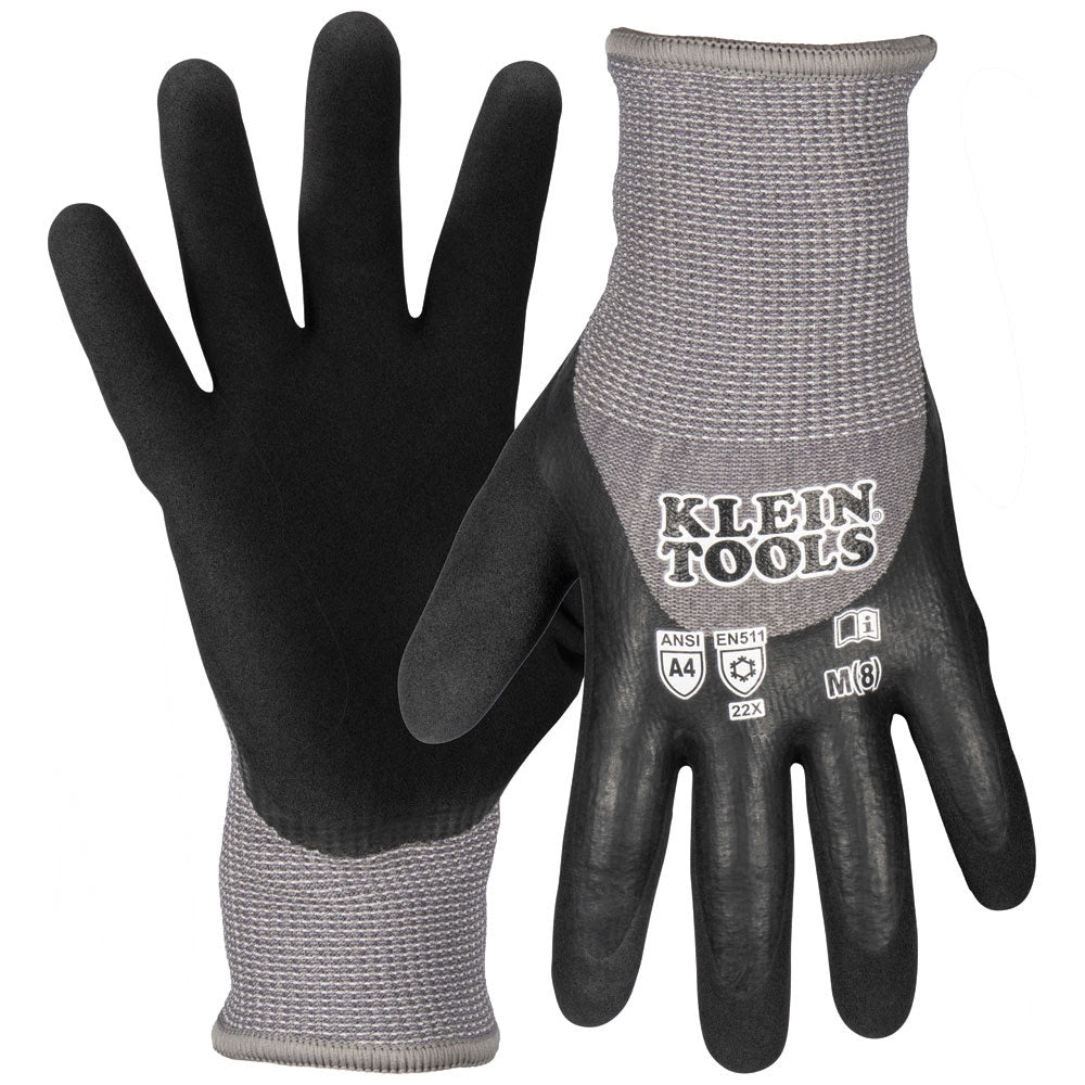 Klein 60838 Winter Knit Dipped Gloves, Cut Level A4, Touchscreen, Medium