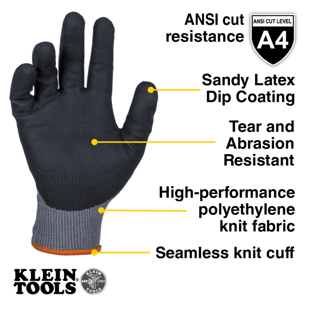 Klein 60839 Winter Knit Dipped Gloves, Cut Level A4 Touchscreen, Large - 2