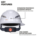Klein Tools 60860T2 Class E Type 2 20kV Non-Vented Full Brim Hard Hat with Chin Strap Orange - 2