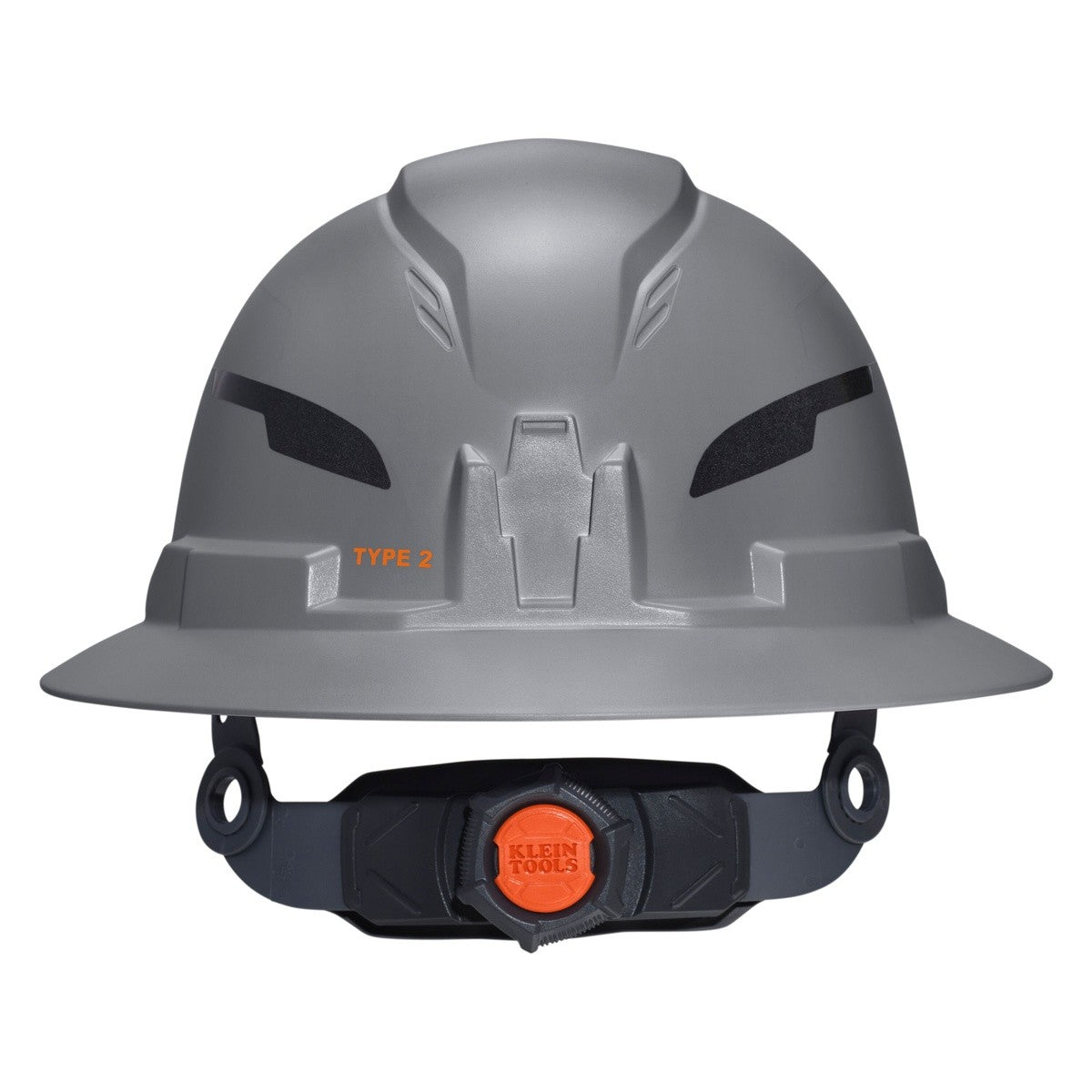 Klein Tools 60863T2 Class E Type 2 Non Vented Full Brim Hard Hat with Strap Gray - 8