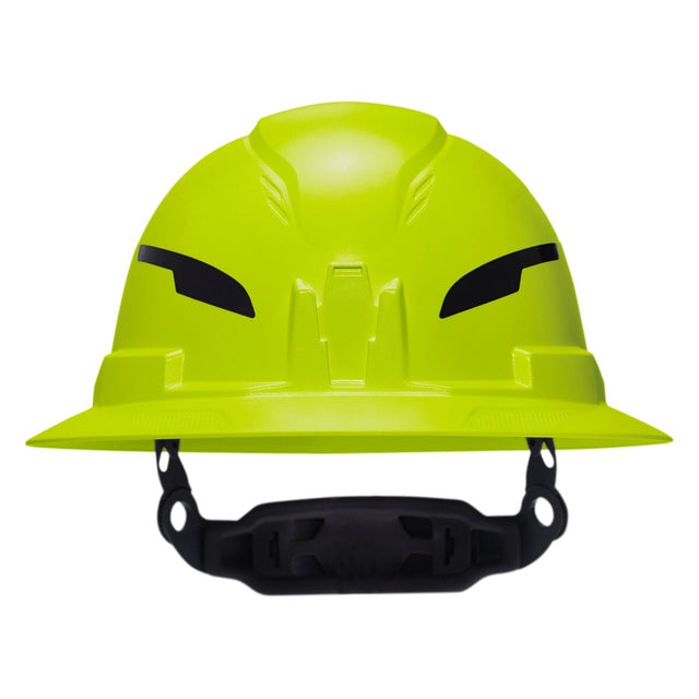 Klein Tools 60910T2 Class E Type 2 Non-Vented Full Brim Hard Hat with Chin Strap High Visibility Lime