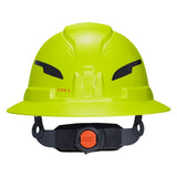 Klein Tools 60910T2 Class E Type 2 Non-Vented Full Brim Hard Hat with Chin Strap High Visibility Lime - 8