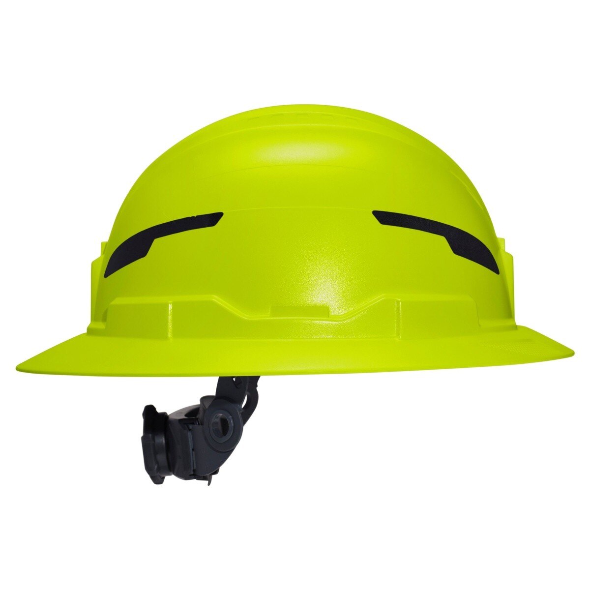 Klein Tools 60910T2 Class E Type 2 Non-Vented Full Brim Hard Hat with Chin Strap High Visibility Lime - 9