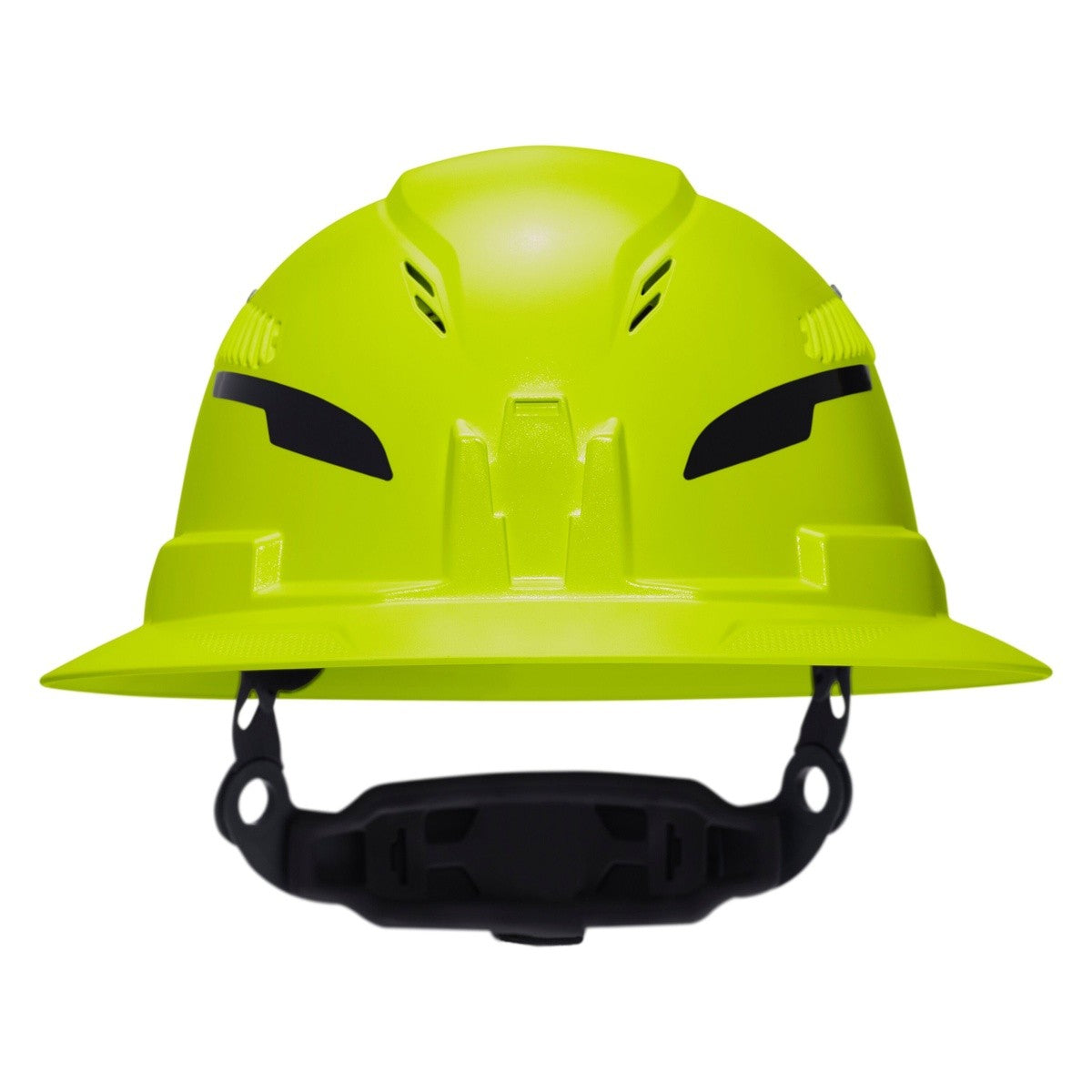 Klein Tools 60911T2 Class C Type 2 Vented Full Brim Hard Hat with Chin Strap High Visibility Lime