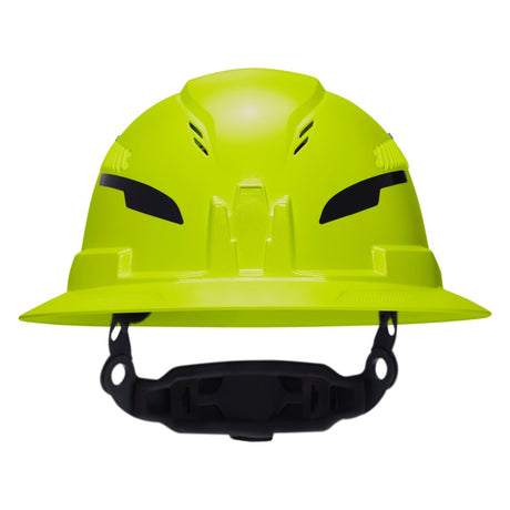Klein Tools 60911T2 Class C Type 2 Vented Full Brim Hard Hat with Chin Strap High Visibility Lime