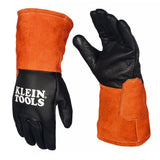 Klein Tools 60912 TIG Welding Gloves Large, 13 in. Length Cowhide Leather with Wide Cuff and Kevlar Aramid Stitching