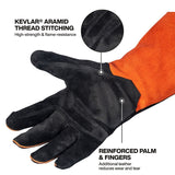 Klein Tools 60915 MIG Welding Gloves X-Large Split Cowhide Leather with Wide Cuff and Heat-Resistant Lining (1 Pair) - 2
