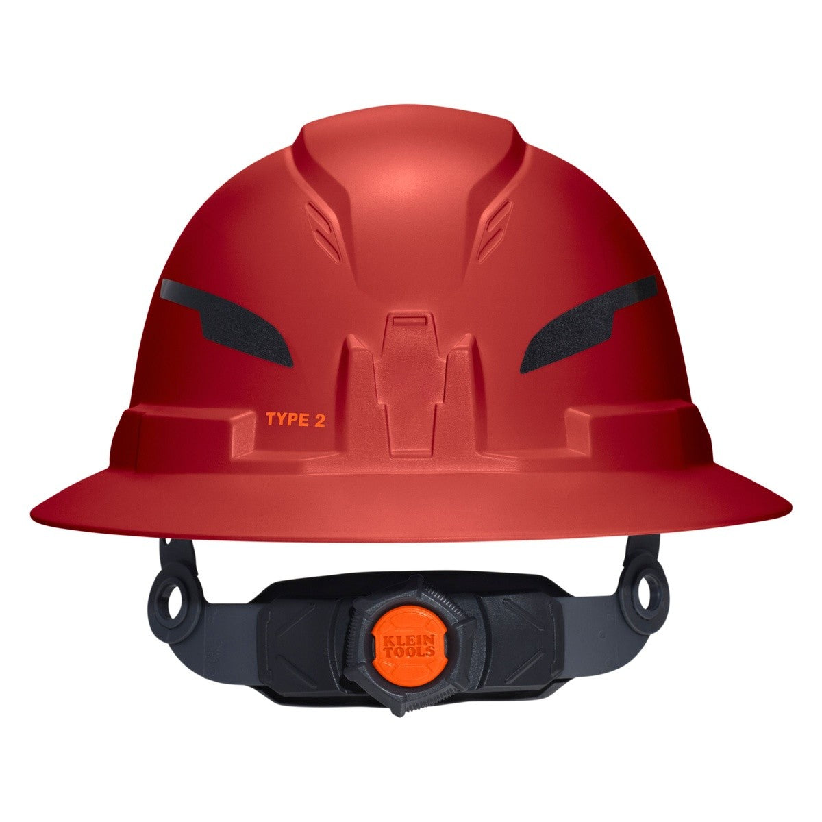 Klein Tools 60920T2 Class E Type 2 Non-Vented Full Brim Hard Hat with Chin Strap Red (1 Pack) - 8