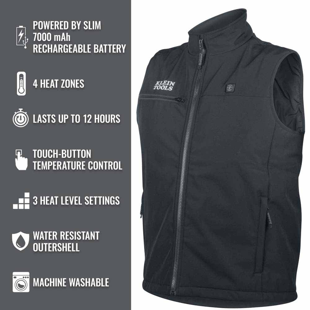 Klein 60954 Heated Base Layer Vest, Large - 5