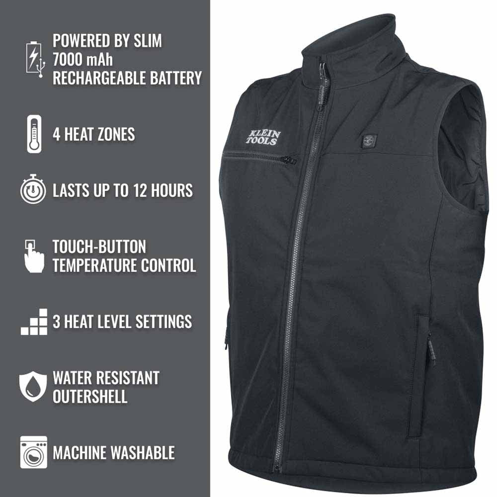 Klein 60954 Heated Base Layer Vest, Large - 5