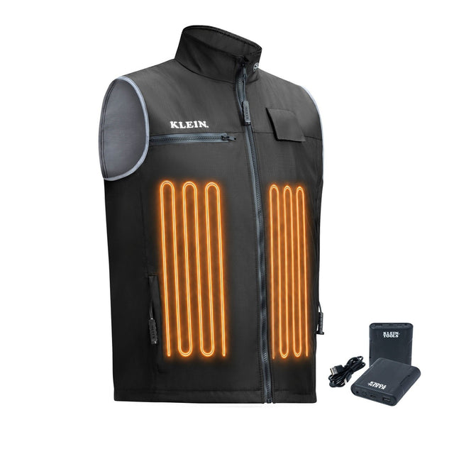 Klein 60955FR Flame Resistant Heated Base Layer Vest X Large with 2 Lithium Ion Batteries