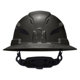 Klein 60961T2 Class C Type 2 Vented Full Brim Hard Hat with Chin Strap Black