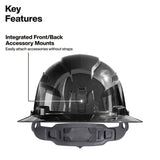 Klein 60996 REFLEKTOR Black Chrome Vented Full Brim Class C Hard Hat with Headlamp - 3