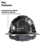 Klein 60996 REFLEKTOR Black Chrome Vented Full Brim Class C Hard Hat with Headlamp - 3