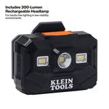 Klein 60996 REFLEKTOR Black Chrome Vented Full Brim Class C Hard Hat with Headlamp - 7