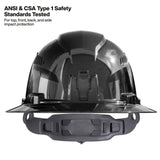 Klein 60996 REFLEKTOR Black Chrome Vented Full Brim Class C Hard Hat with Headlamp - 9