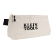 Klein 62042 Zipper Bag, Extra-Long Canvas Tool Pouch, 16", Natural