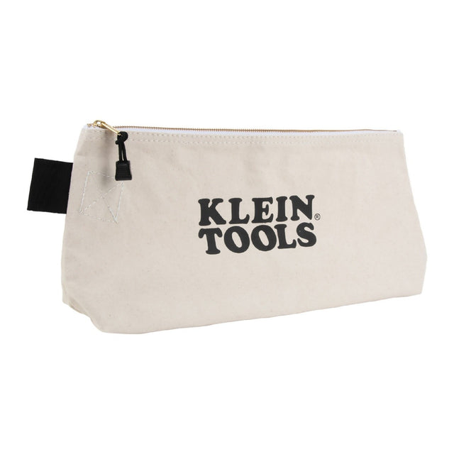 Klein 62042 Zipper Bag, Extra-Long Canvas Tool Pouch, 16", Natural