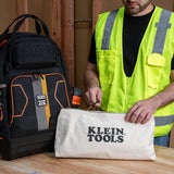Klein 62042 Zipper Bag, Extra-Long Canvas Tool Pouch, 16", Natural - 6