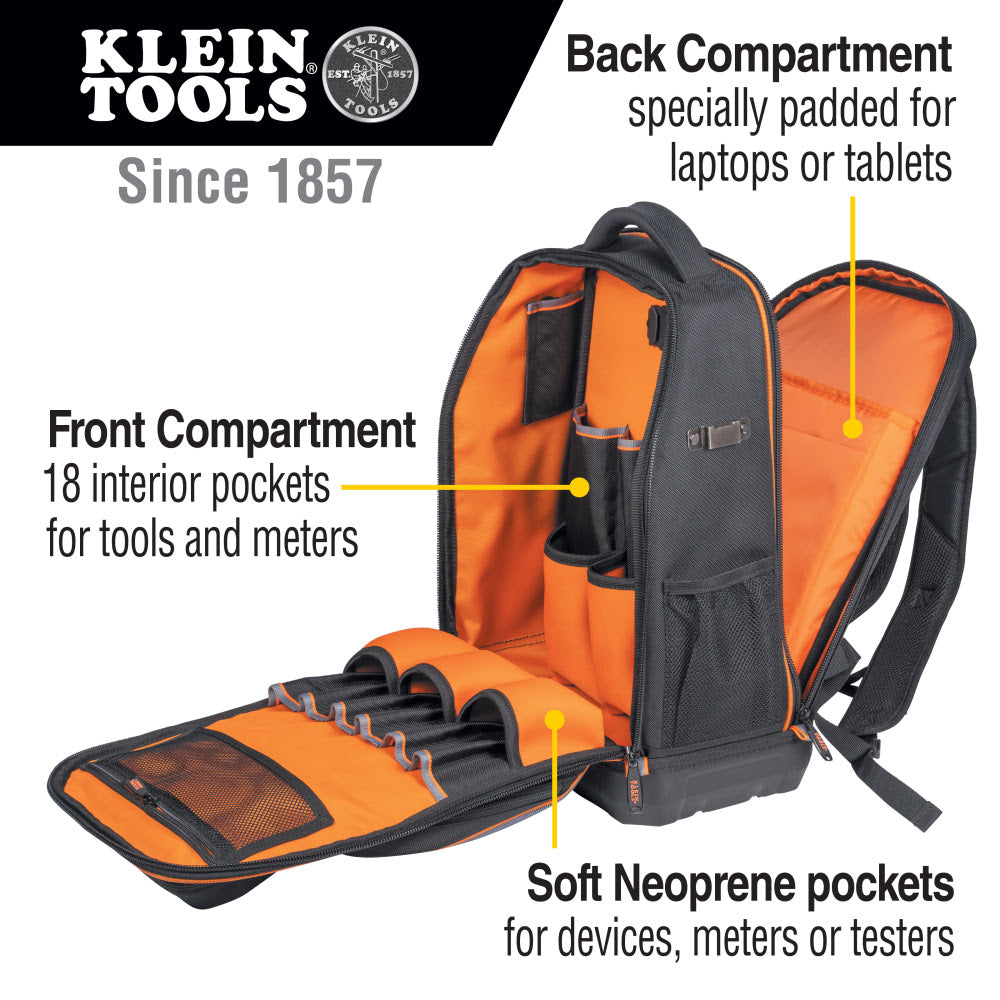 Klein 62805BPTECH Tradesman Pro XL Tech Tool Bag Backpack, 28 Pockets - 2