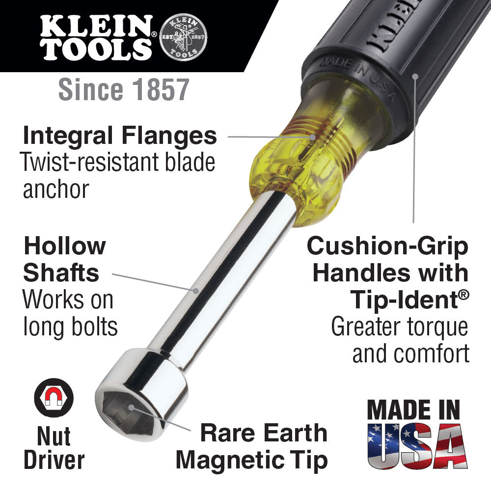 Klein Tools 630M Magnetic Nut Driver Set 3" Shafts 2-Piece - 2