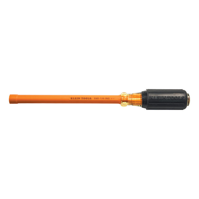 Klein Tools 646-1/4-INS Insulated 1/4" Nut Driver, 6" Hollow Shaft