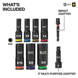 Klein Tools 65109IMPCT Deep-Well 3/8-Inch Drive SAE Impact Socket Set with Case (9 Piece) - 2