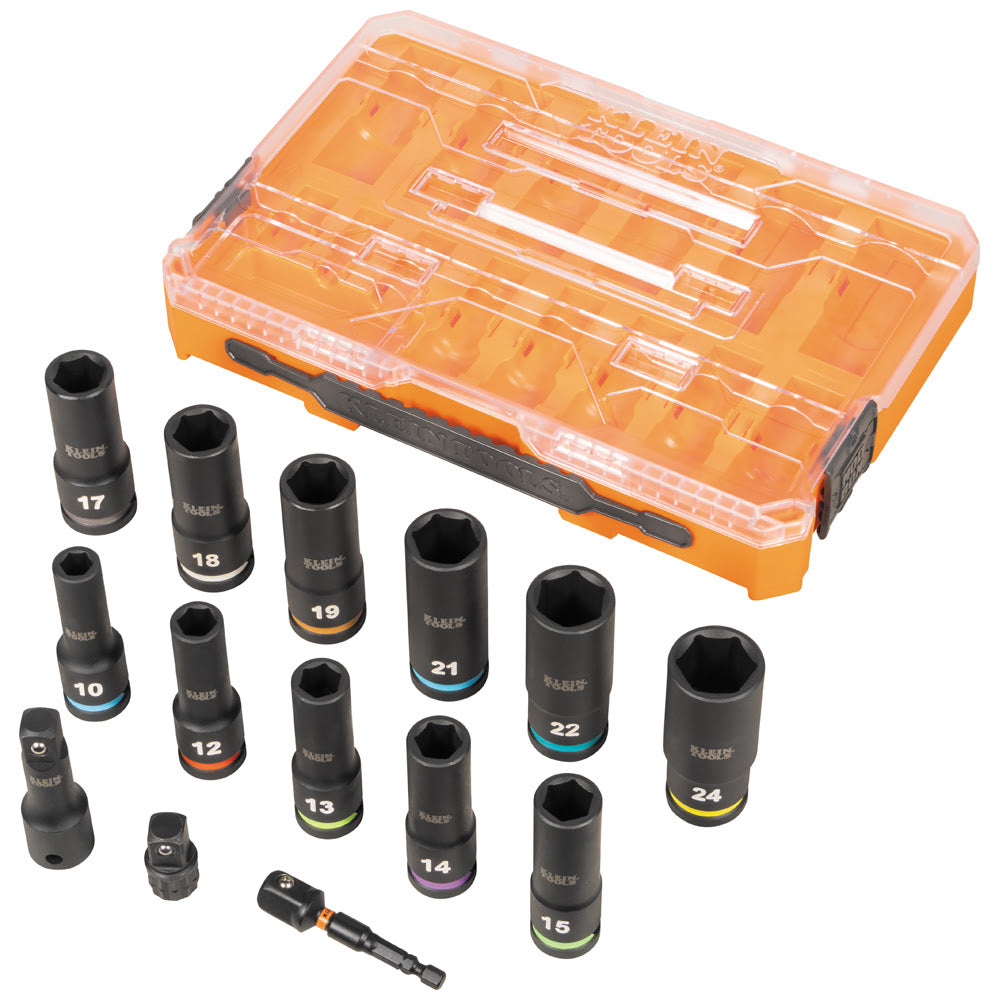 Klein 65111IMPCTM KNECT 1/2" Drive Deep Well Impact Socket Set, Metric, 14-Piece - 4