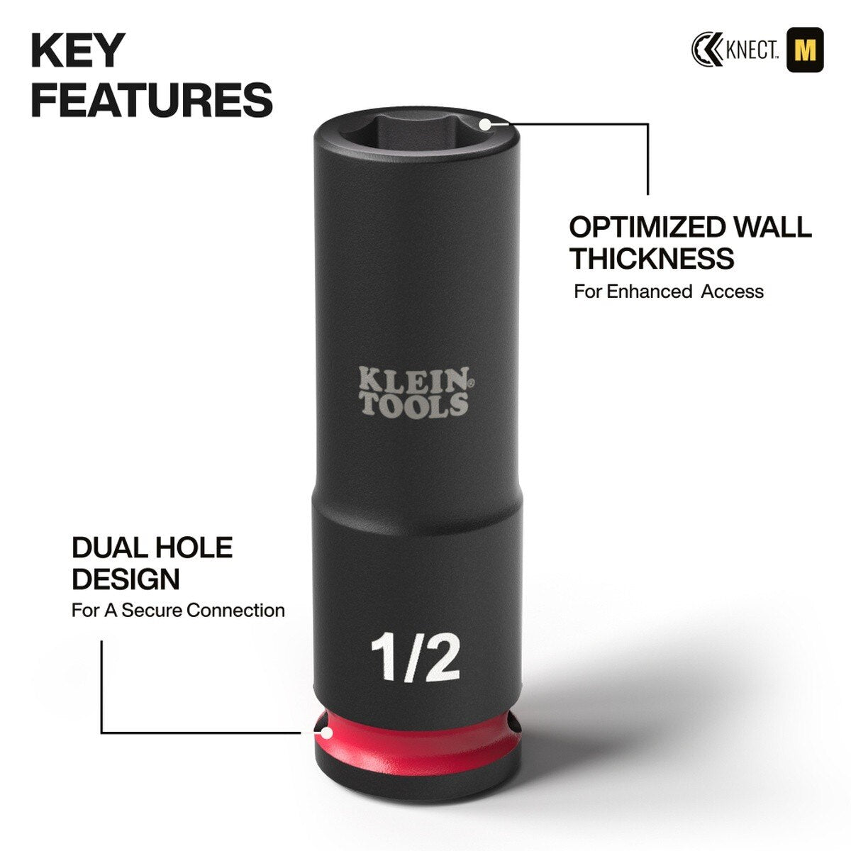 Klein Tools 65121IMPCT Deep-Well 3/8-Inch Drive Impact Socket Set, SAE and Metric (23 Piece) - 4