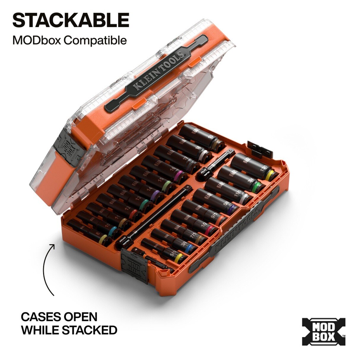Klein Tools 65121IMPCT Deep-Well 3/8-Inch Drive Impact Socket Set, SAE and Metric (23 Piece) - 7