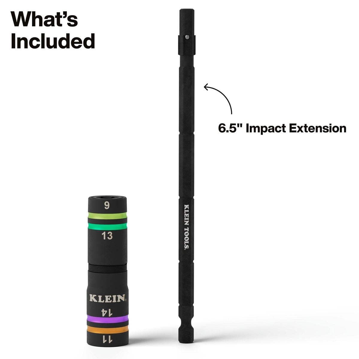 Klein Tools 6512MQS Quad-4 4-in-1 Metric Impact Flip Socket with 6-1/2" Shaft (2 Piece) - 4