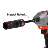 Klein Tools 6512QS Quad-4 SAE Impact Flip Socket with 6.5" Extension Shaft (2 Piece) - 5