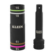 Klein Tools 6513MQS Quad-4 4-in-1 Metric Impact Flip Socket Set with Multi-Purpose Adapter 3/8" Drive (2 Piece)