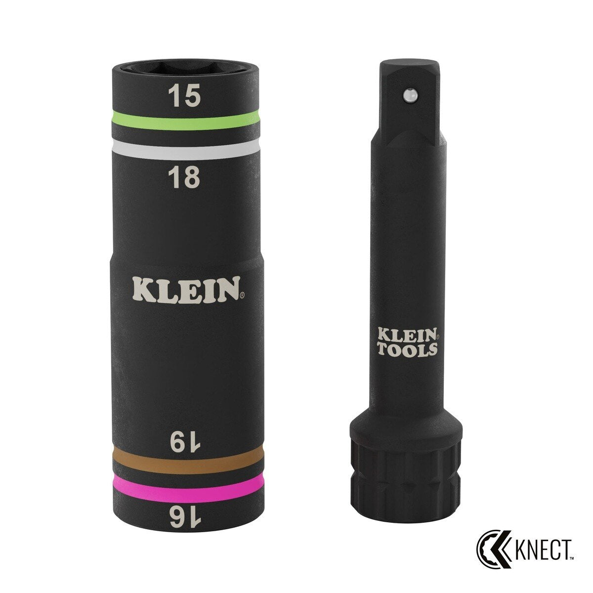 Klein Tools 6513MQS Quad-4 4-in-1 Metric Impact Flip Socket Set with Multi-Purpose Adapter 3/8" Drive (2 Piece) - 2